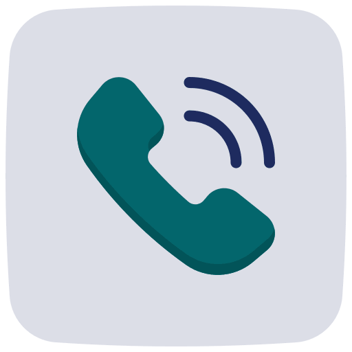 A green phone icon with two curved lines indicating sound or vibration.